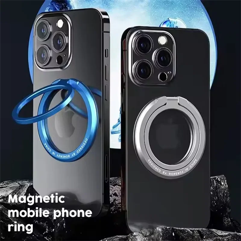 360 metal magnético anel do telefone móvel titular aperto suporte ajustável para magsafe suporte iphone samsung dobrável mac suporte seguro