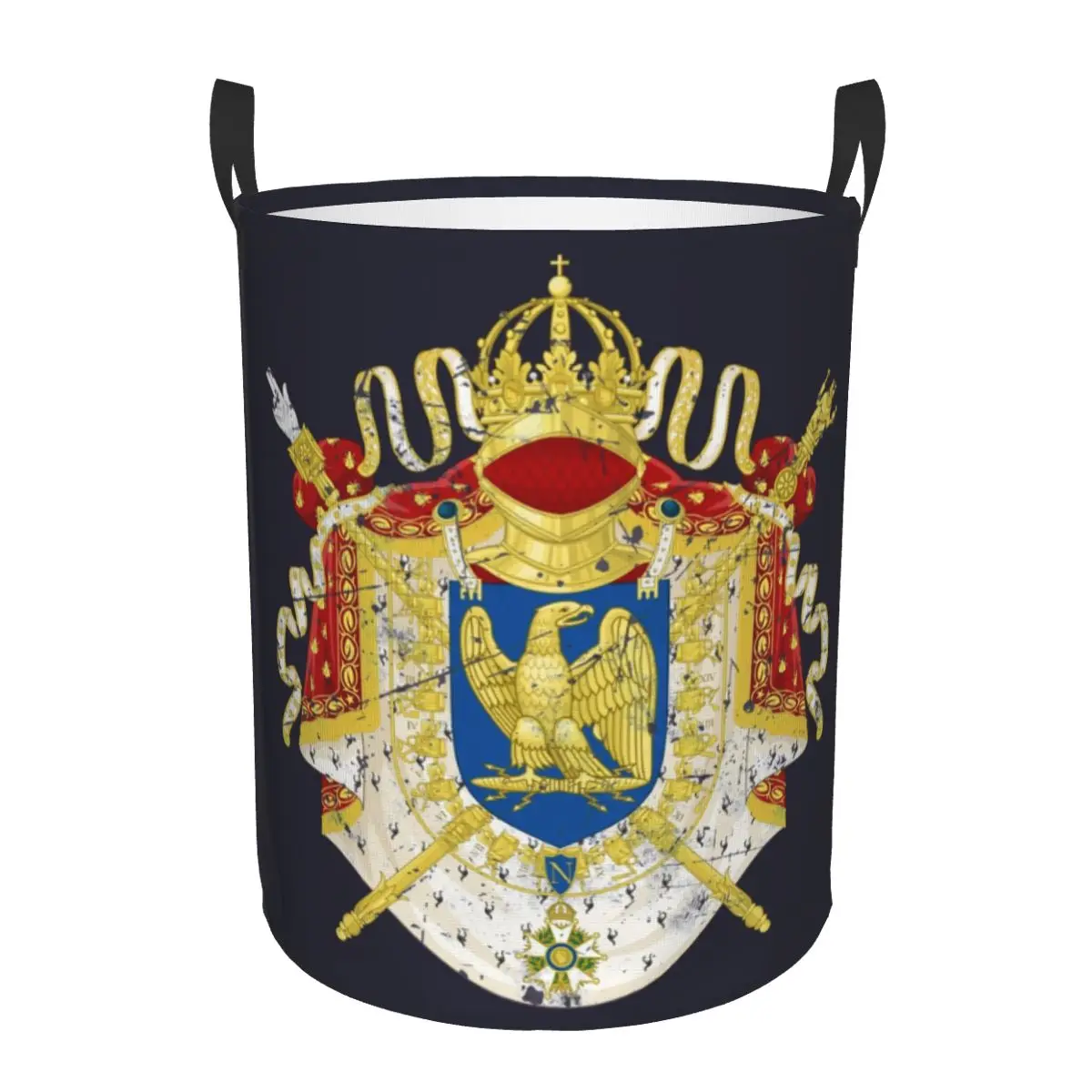 Custom French Empire Napoleon Laundry Basket Collapsible Eagle Falg Clothing Hamper Toys Organizer Storage Bins