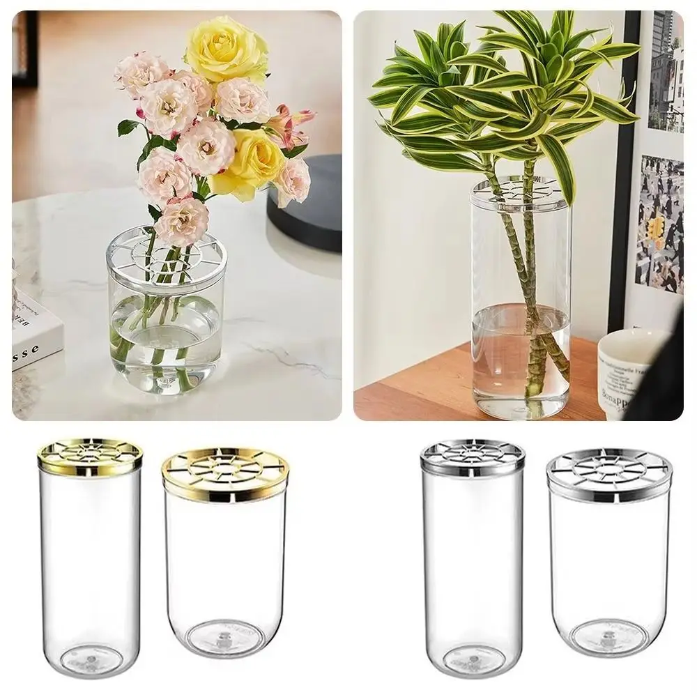 

Creative Flower Arrangement Bottle Unbreakable Thickened Clear Cylinder Vase Modern with Holes Aquatic Plant Container