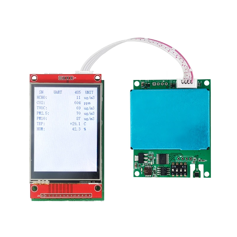 Manufacturer's Air Quality Sensor Module for Indoor Environmental Monitoring RS485 UART Output Measures TVOC HCHO PM2.5 CO2