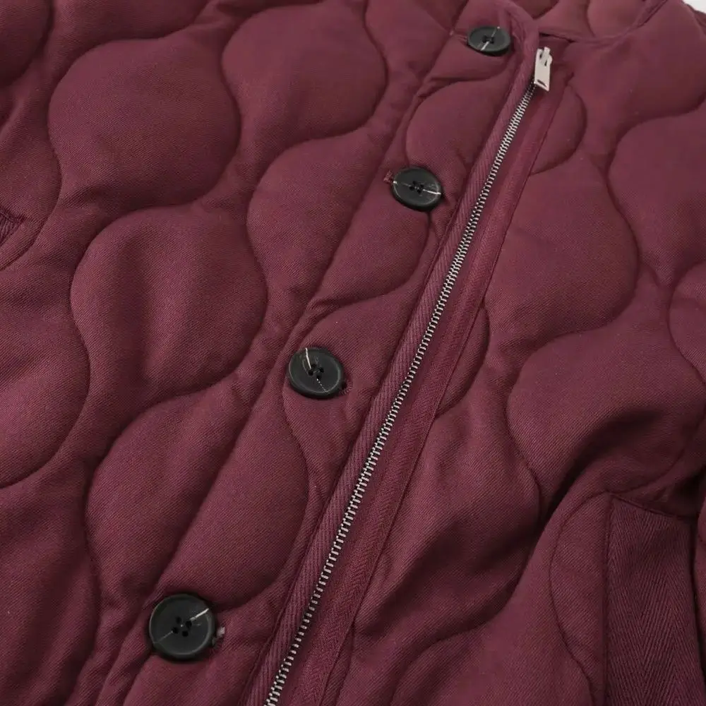 المرأة الجديدة خمر Crewneck مبطن سترة مبطنة بالقطن نسخة فضفاضة اللحف سترة عادية