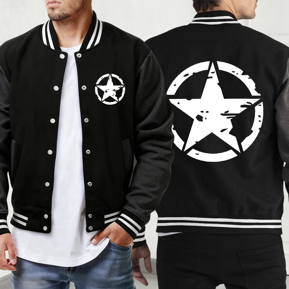 

Paris Je T'Aime Prints Мужское модное пальто большого размера Повседневные осенние куртки Удобный бейсбольный трикотаж в стиле ретро Универсальная базовая уличная одежда