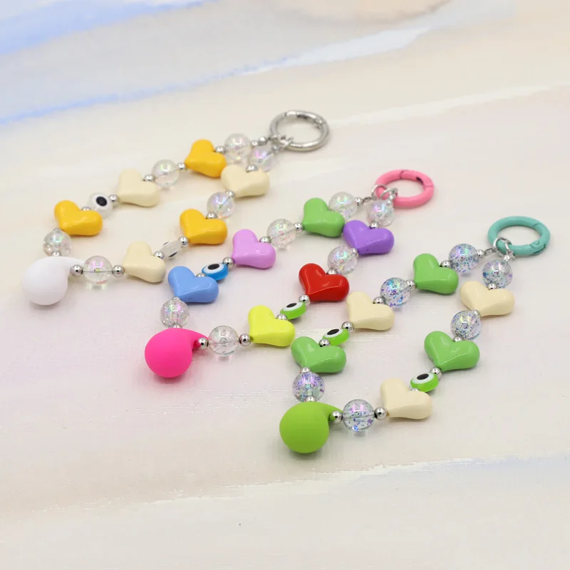 VONNOR Jewelry Keychain Multicolor Acrylic Love Heart Pendant Keychain for Women Bag Car Key ring Accessories Gift