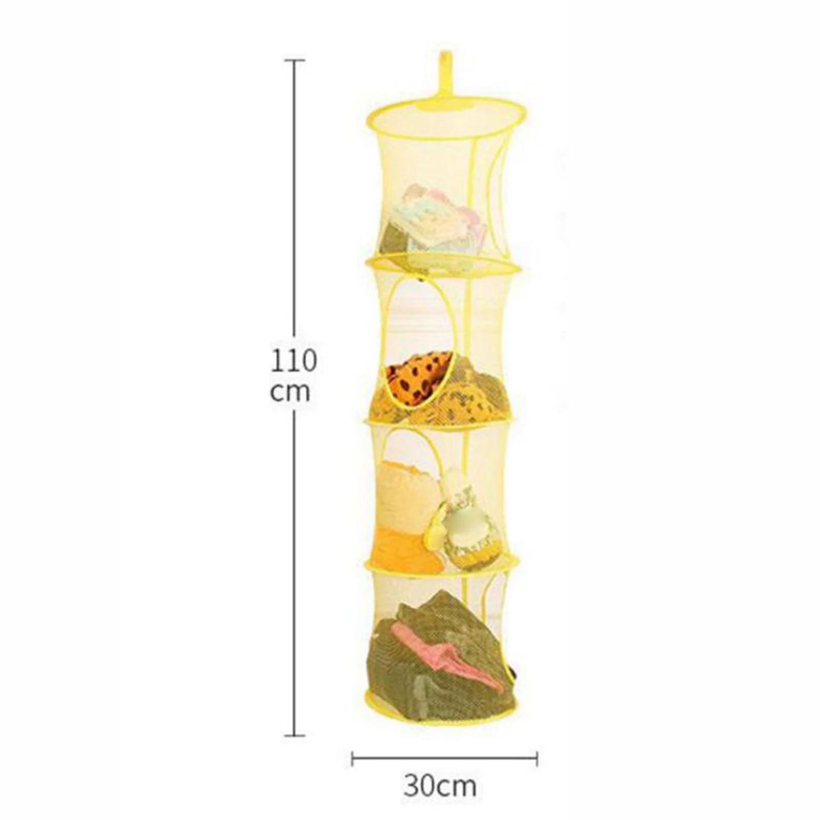 Foldable Hanging Mesh Storage Organizer Net Drying Basket Strong Hanging Space Saver  for Bathroom  Bedroom Wardrobe Household