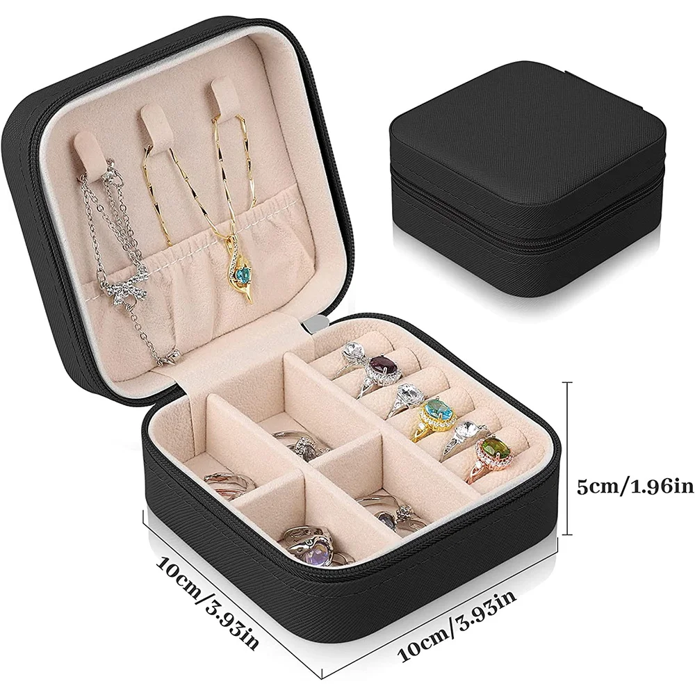 Tragbare Schmuck Aufbewahrung sbox Pu Leder wasserdichte Juwelen Organizer Boxen Gerät Halskette Ring Ohrringe Display Lehrer Serie