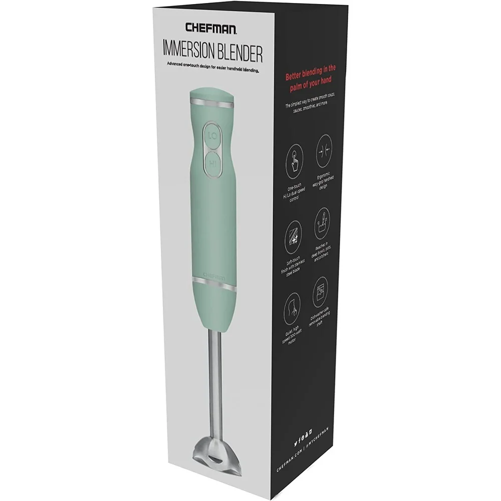 Многоскоростной погружной ручной блендер, лезвия из нержавеющей стали 300 Вт, легко чистится, эргономичный дизайн, тихий двигатель, идеальные супы, смузи