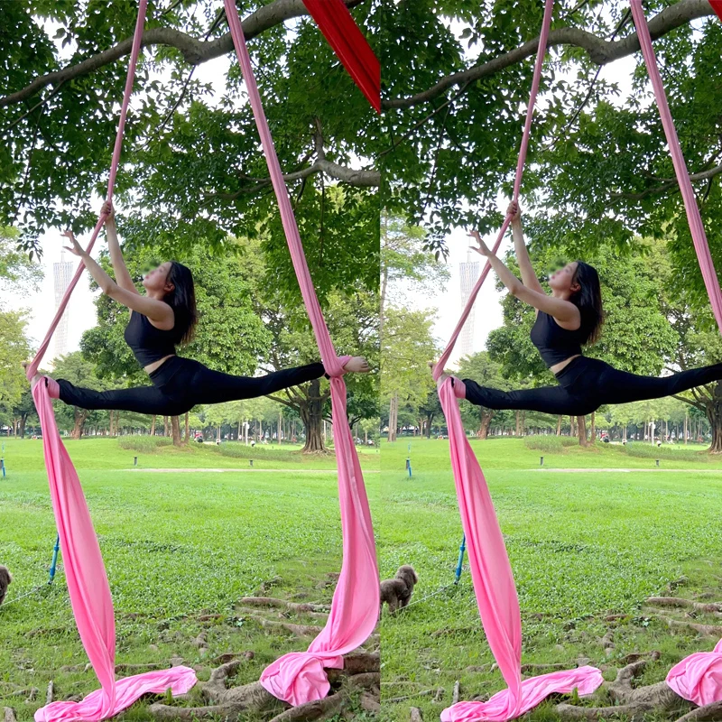 15.3yards 14m Aerial Silks GYM Outdoor Yoga Hammock Aerial Silk Swing Fitness at Home Anti-Gravity Body Building Pilates Belt