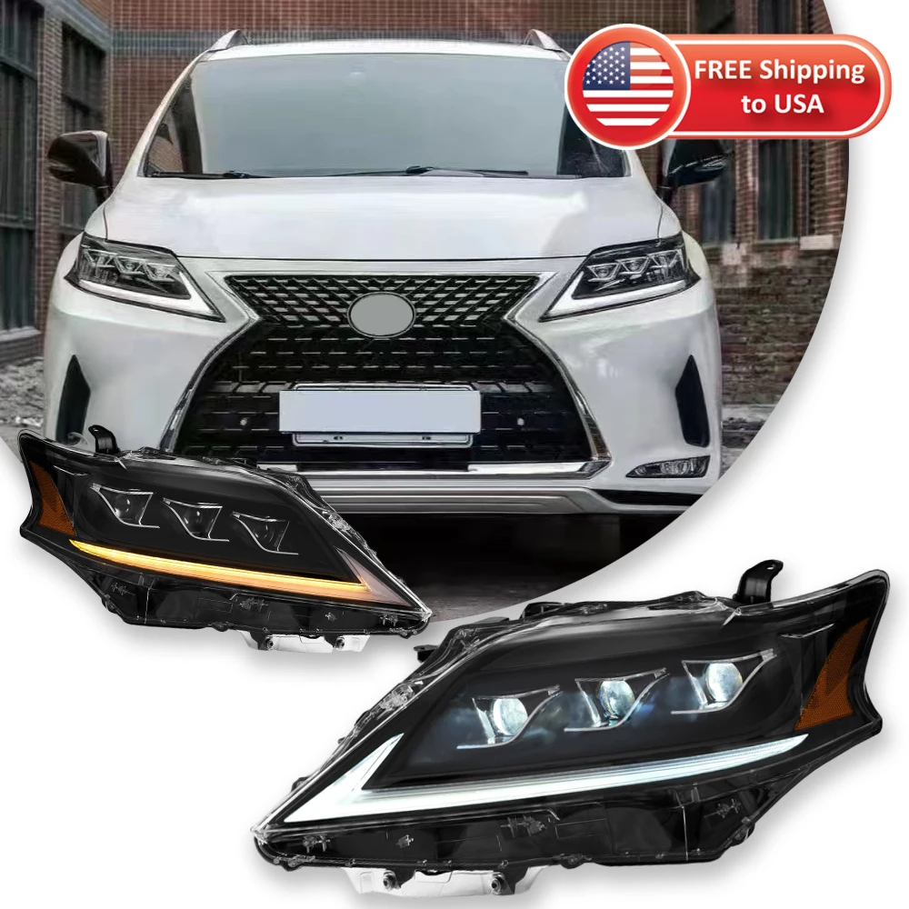 Lampu depan LED lampu mobil untuk Lexus RX270 RX300 RX350 RX450h 2013-2015 generasi ketiga (AL10) model Xenon reflektor Amber