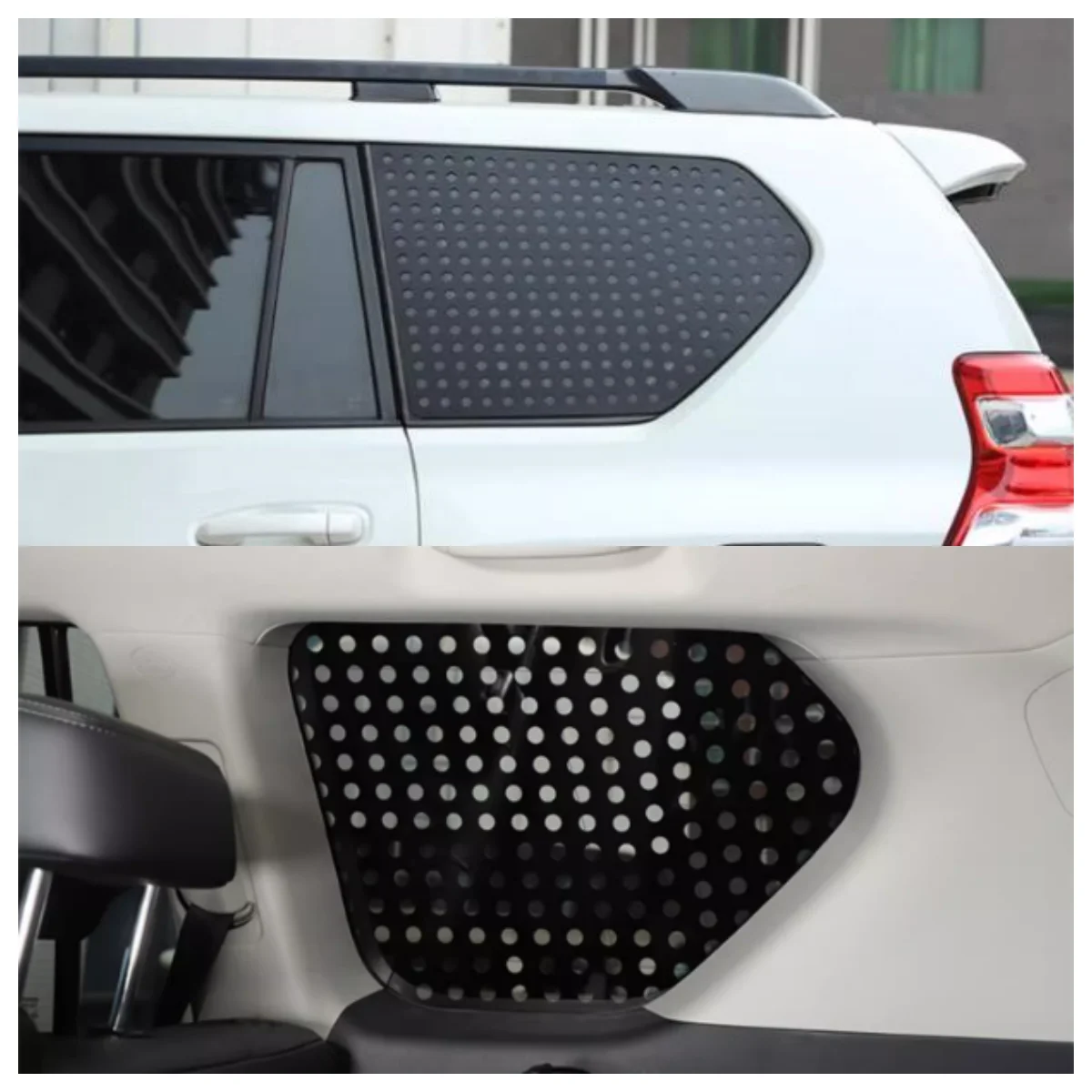 For Toyota Prado 2003-2023 Aluminum Black Car Rear Window Ventilation Shutters Cover Trim Car Accessories