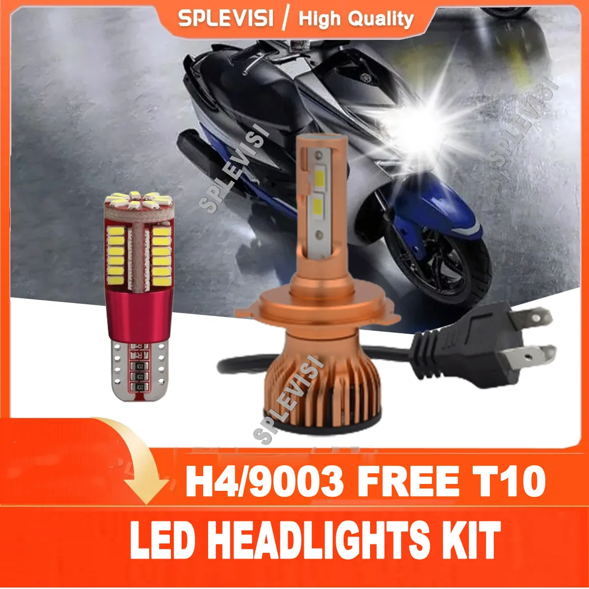 H4 T10 Hi Low Beam LED Headlight Bulbs Upgrade Kit 6000K  For Yamaha XC115S 125X XJ600 S N T XJ900 S F  motorcycle led light