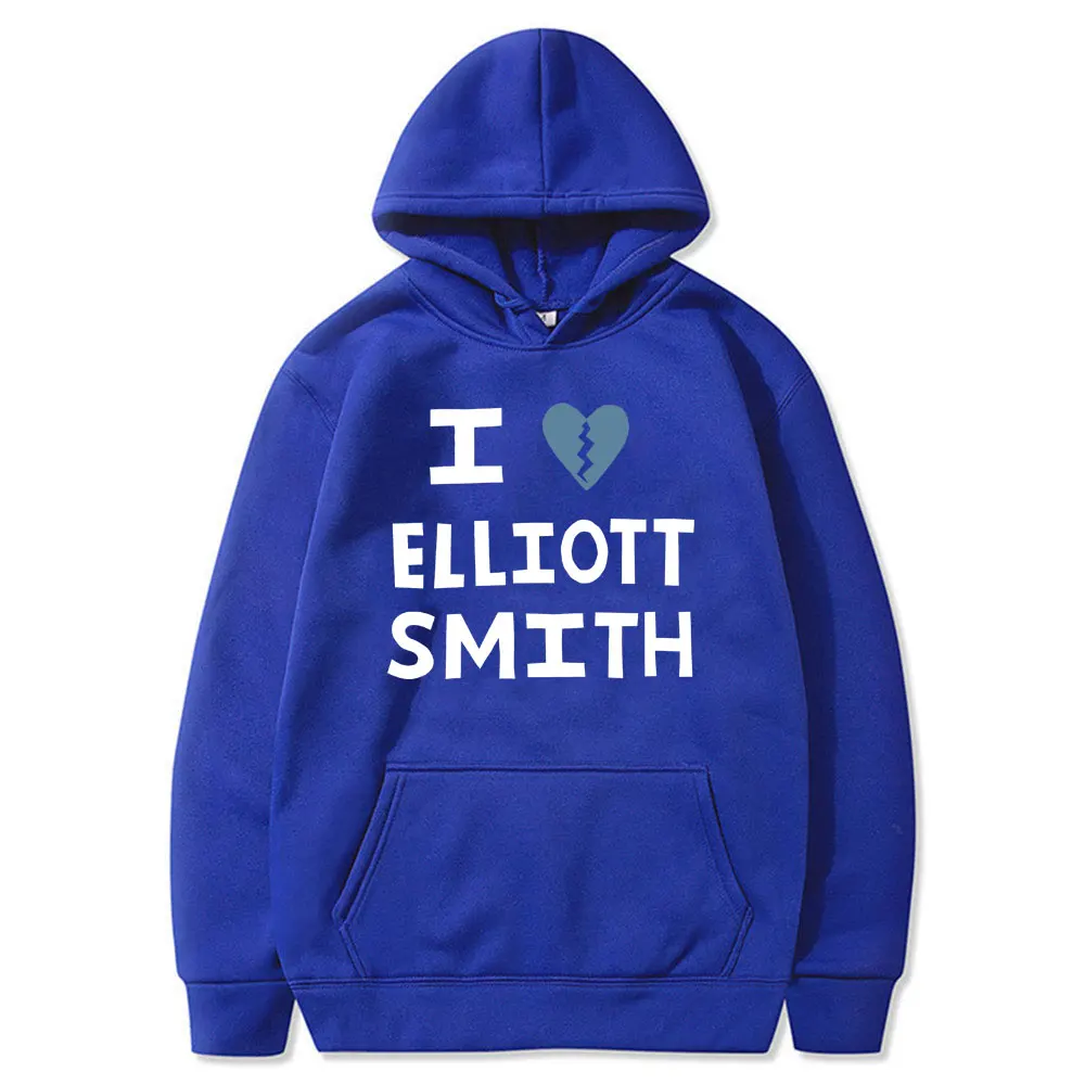 I Love Elliott Smith Graphic Hoodie Men Fleece Casual Oversized Sweatshirt Regular Men's Tops Streetwear Classic Vintage Hoodies