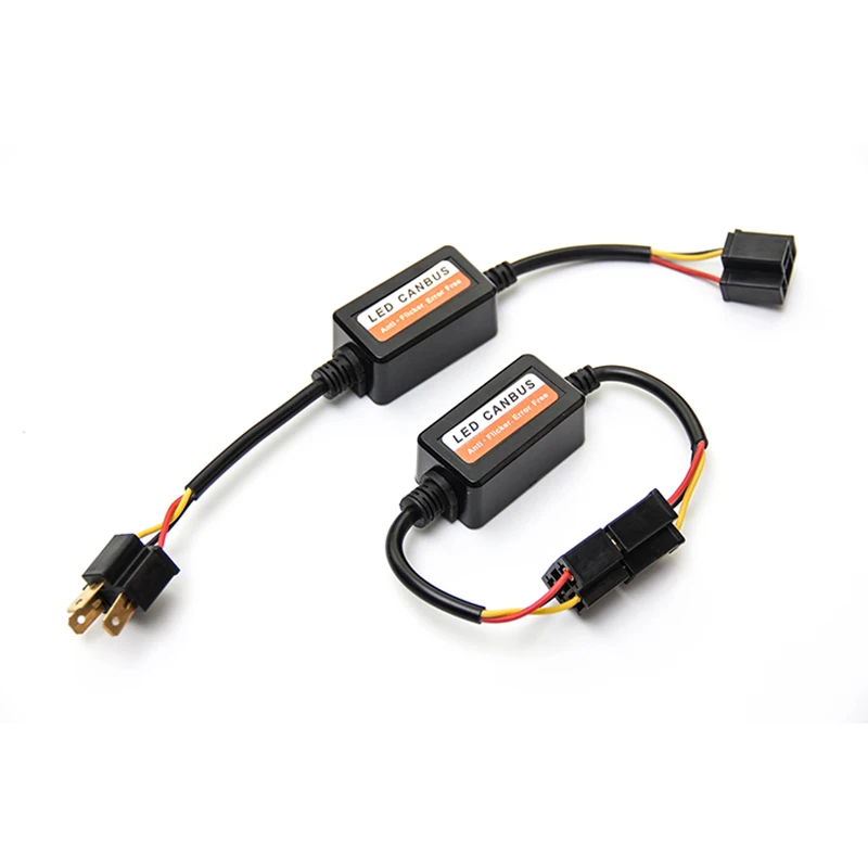 2pcs LED Canbus Decoder Adapter  For H1 H4 H7 H11 9005 9006 9012 Anti-Flicker Harness Bulbs Resistor Warning Error Canceller