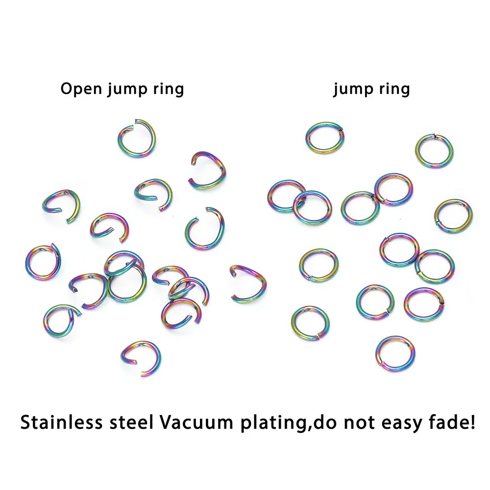 30/100Pcs Stainless Steel rainbow color Lobster Clasp Open Jump Ring for Necklace&Bracelet Chain DIY Fashion Jewelry Findings