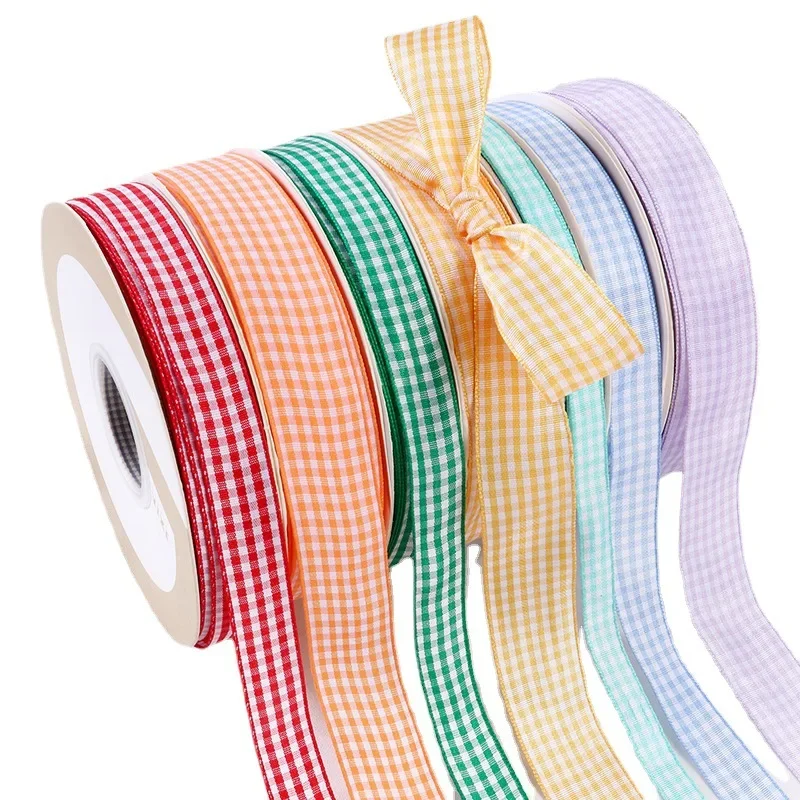 1/1/1/2/2 cm * 45 m/rolka plaid bow ribbon plaid hair band do pieczenia ciasta box poliestrowa taśma