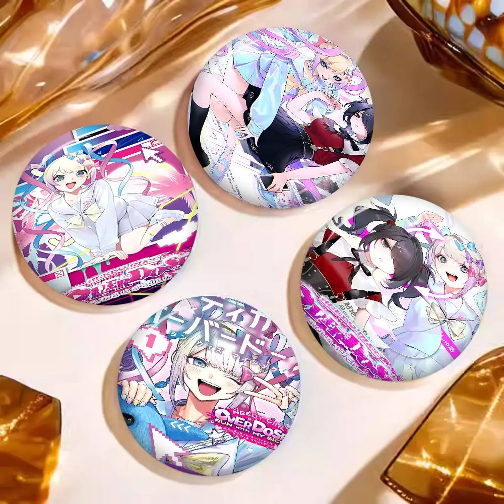 

Needy Girl Overdose Game Tinplate Pin Button Custom Anime Role Old-school Brooch Cartoon Collar Badge Jewelry Gift Fans