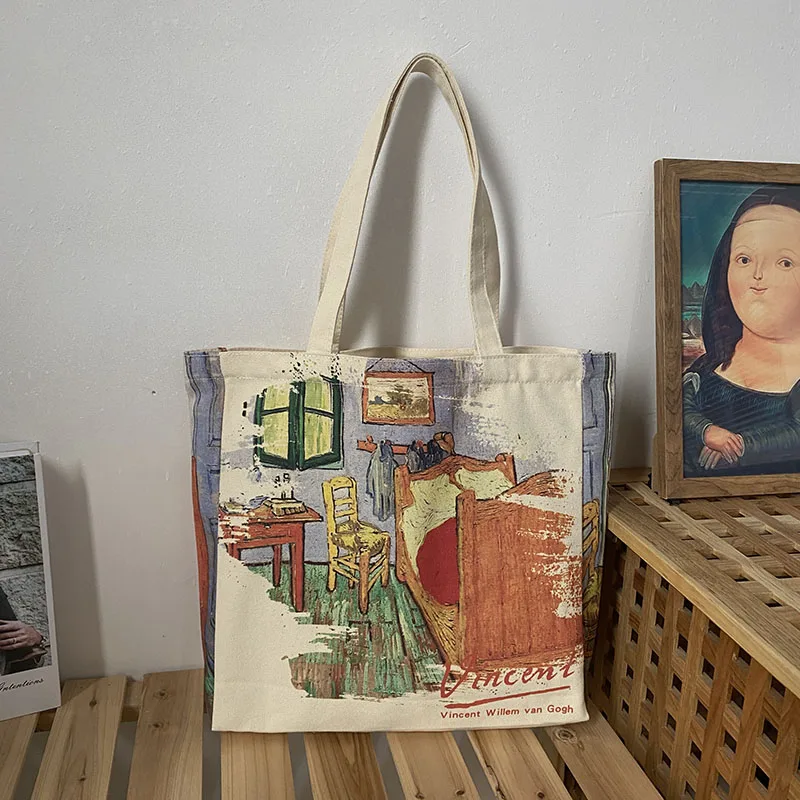 

Van Gogh oil painting digital print bag organizer bags for women