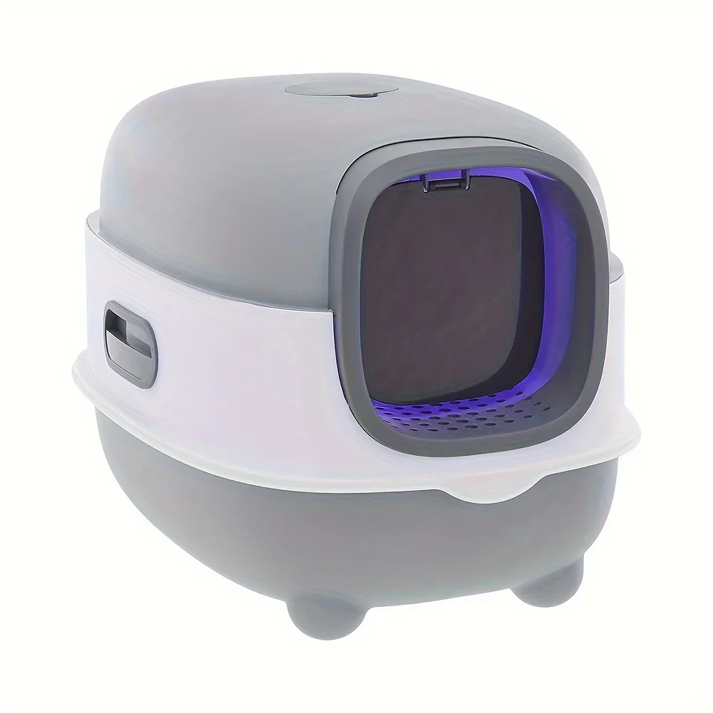 Large Cat Litter Tray Box Self Cleaning Hooded Pan Deodorizer UV Sterilization уф стерилизатор  sterilizzatore uv Purple