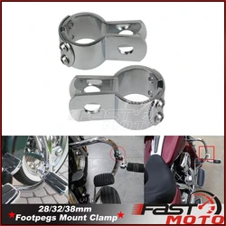 28/32/38mm Motorcycle Crash Bar Highway Footrest Foot Pegs Mount Clamps For Harley Sportster Honda GL1800 Yamaha Suzuki Kawasaki