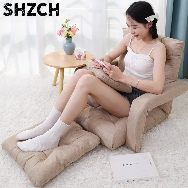 Japanese Floor Sofa Chair Foldable Backrest Lounger for Tatami & Dorm Window Sill Recliner Bedroom Seating for Relaxing/Napping