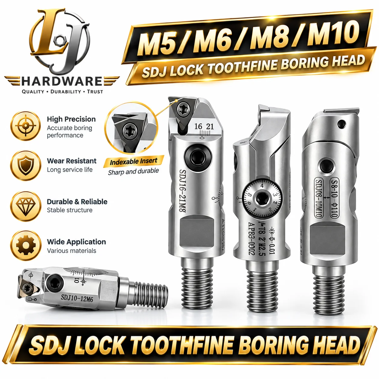 SDJ10 SDJ12 SDJ14 SDJ16 SDJ20 SDJ25 Lock Thread Fine Boring Head High Precision Adjustable TBGT TBGH BT30 BT40 CNC LBK M8-M20