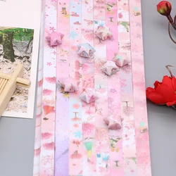 Tiras de papel de estrellas de Origami Sakura, decoración de estrellas de la suerte, papel plegable para manualidades, suministros de arte para niños, 540 hojas