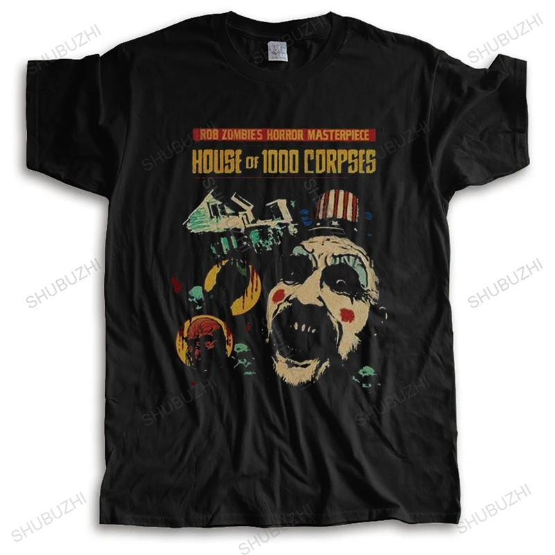 House Of 1000 Corpses T Shirt for Men Pre-shrunk Cotton T-shirt Graphic Tee Tops Short Sleeved Horror Captain Spaulding Tshirt