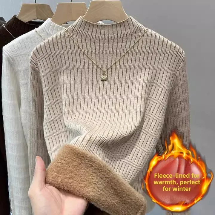 

Корейский вязаный свитер High-End iny Tead Fce на подкладке, женский осенний теплый персональный бархатный свитер с внутренней отделкой...