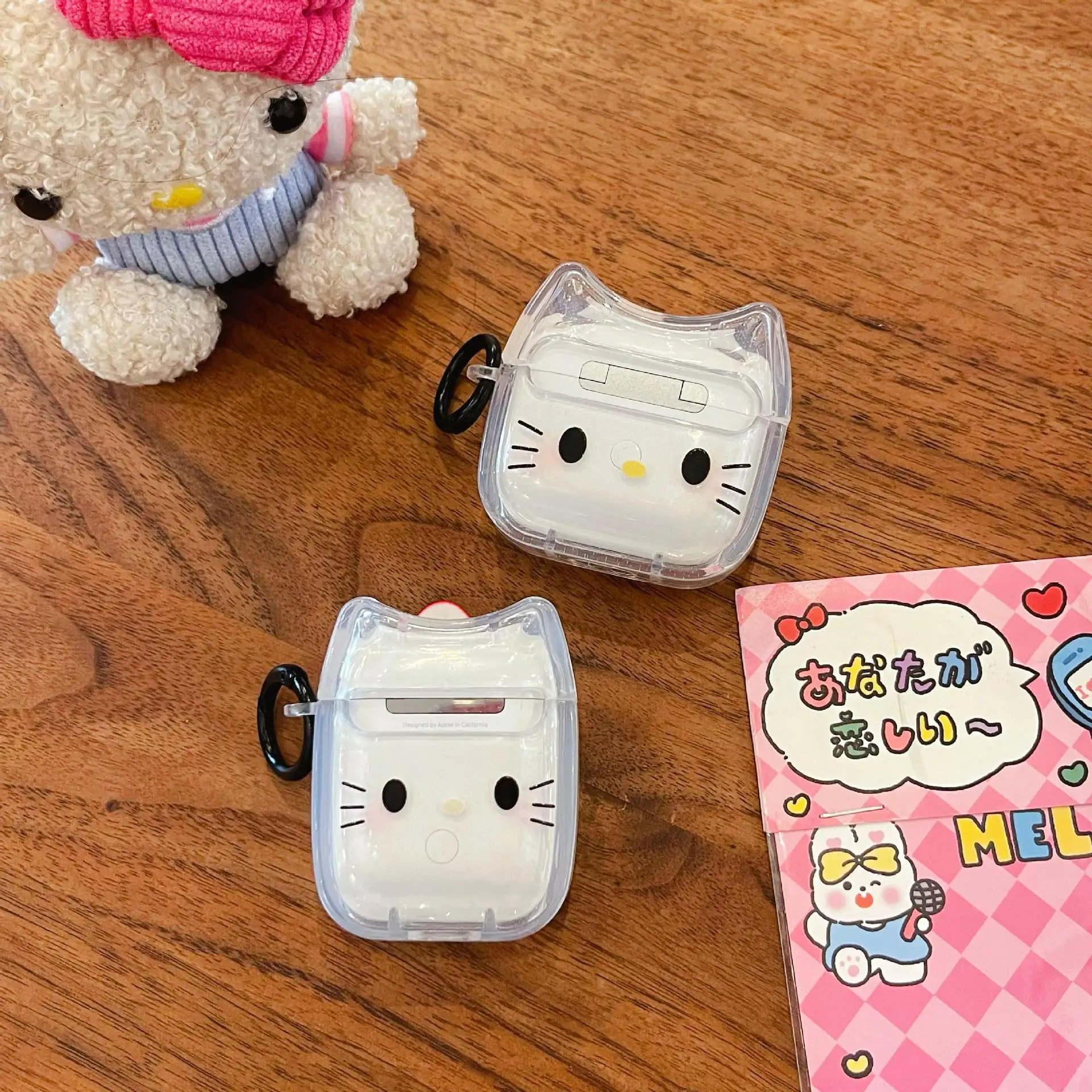 かわいい猫のデザインのAirpodヘッドセットケース,Bluetoothヘッドセット用の保護ケース,充電ボックス,DIY,1, 2, 3, 4, 2024