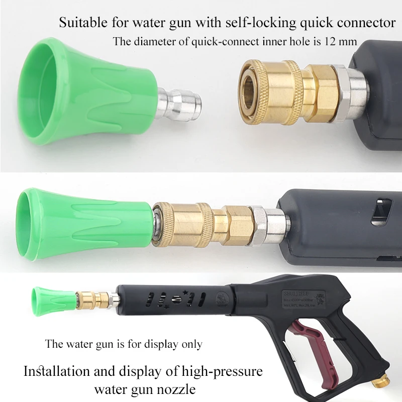 Car Wash Accessories For High Pressure Washer Water Gun Nozzle Sputtering-Proof 1/4 Quick Connector Nozzle For Wash Car