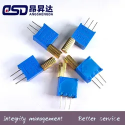 5PCS 3296W multi-turn adjustable potentiometer 2K1K5K10K20K50K100K200K500K1M Metal Shaft Long Handle