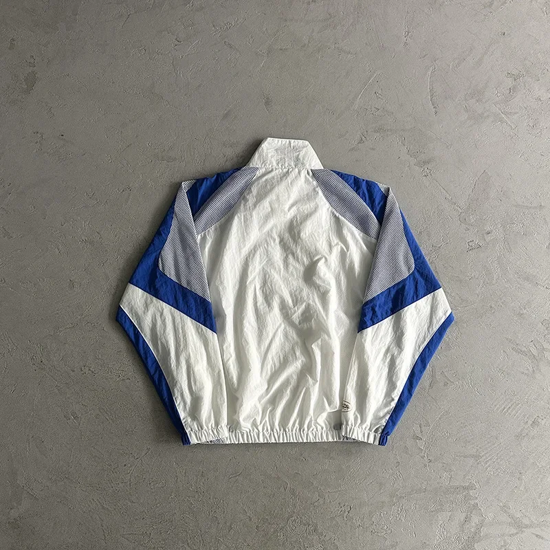 سترة رياضية رجالية عالية الجودة مع ياقة مطرزة بتصميم كتلة ألوان عصرية معطف خارجي كاجوال فضفاض مناسب #3