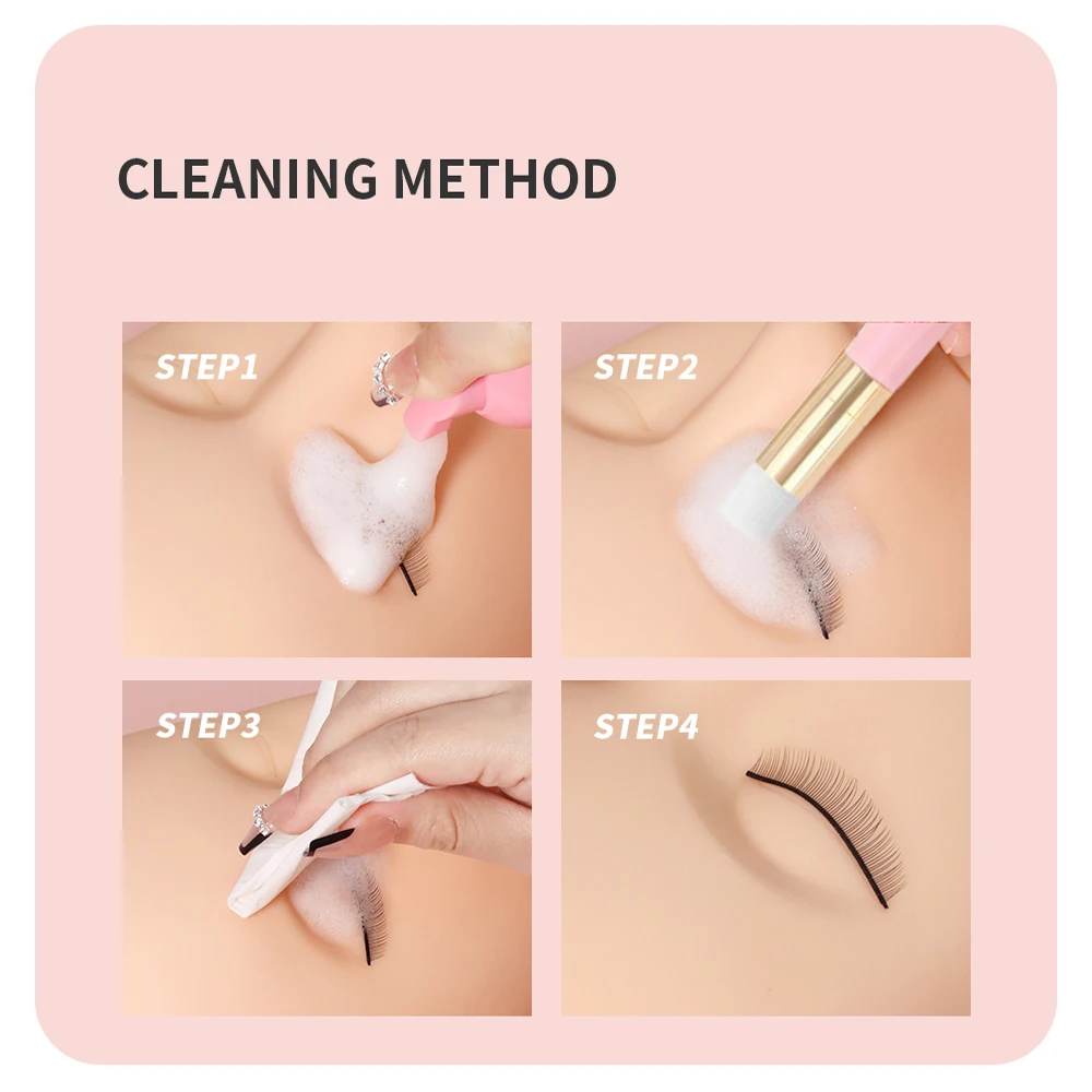 Eyelash EXTENSION แชมพูโฟมชุด 60ml โฟมขวดปั๊ม Concentrate Eyelash Comb Tube EVA กระเป๋าแปรงทําความสะอาด
