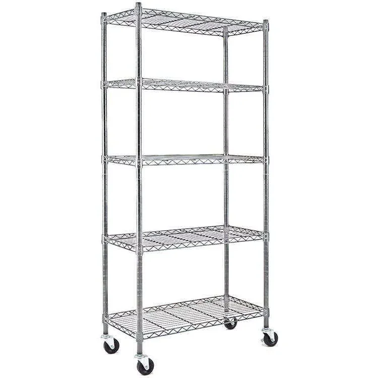 Heavy Duty Utility Wire Rack 4 Tier Metal Kitchen Shelf Racking Chrome Wire Rack With NSF Approved