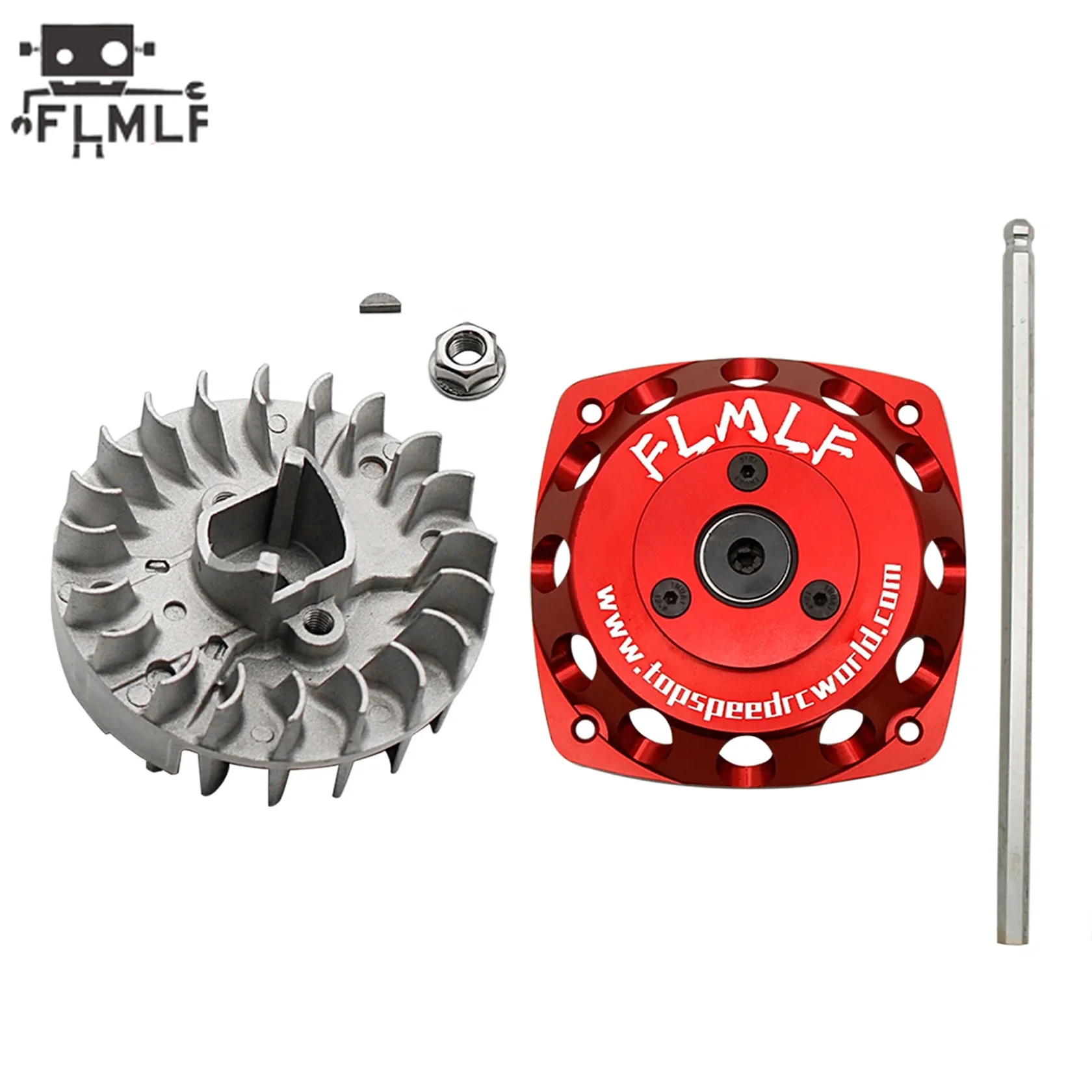 FLMLF 23CC-58CC Motor Metalen Roto Starter of Vliegwiel Kit voor 1/5 Rc Auto Hpi Rofun Km Rovan Baja Losi FG DBXL GoPed Redcat Onderdelen