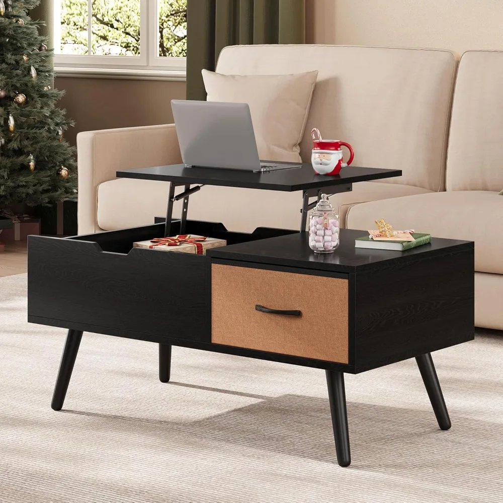 Coffee Table with Storage,39.5'' Lift Top Coffee Table,Hidden Storage Compartment,Foldable Drawer,Lift Tabletop Dining