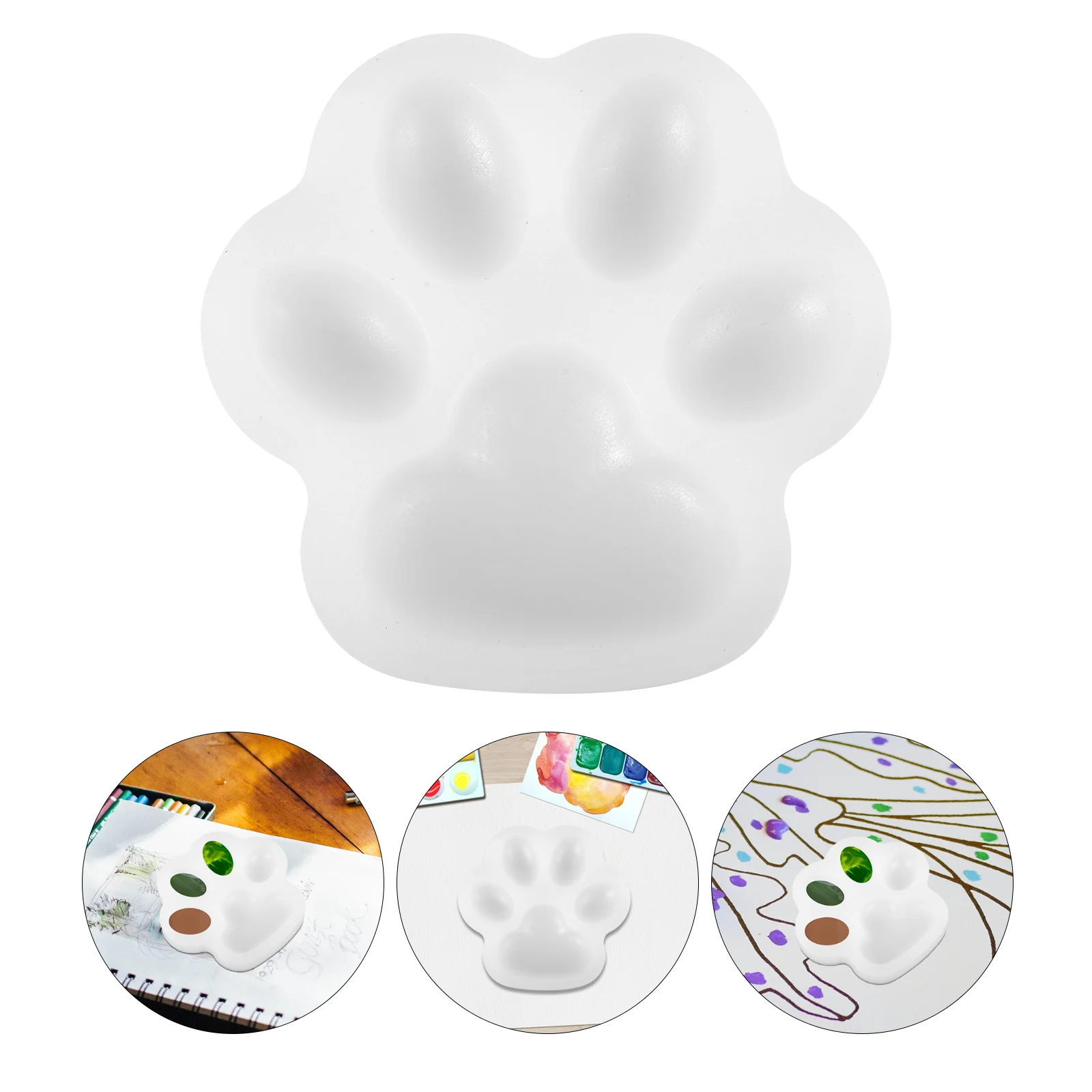 Cat Paw Color Palette Cute Paint Palettes Small Mixing Tray Silicone Glue Board