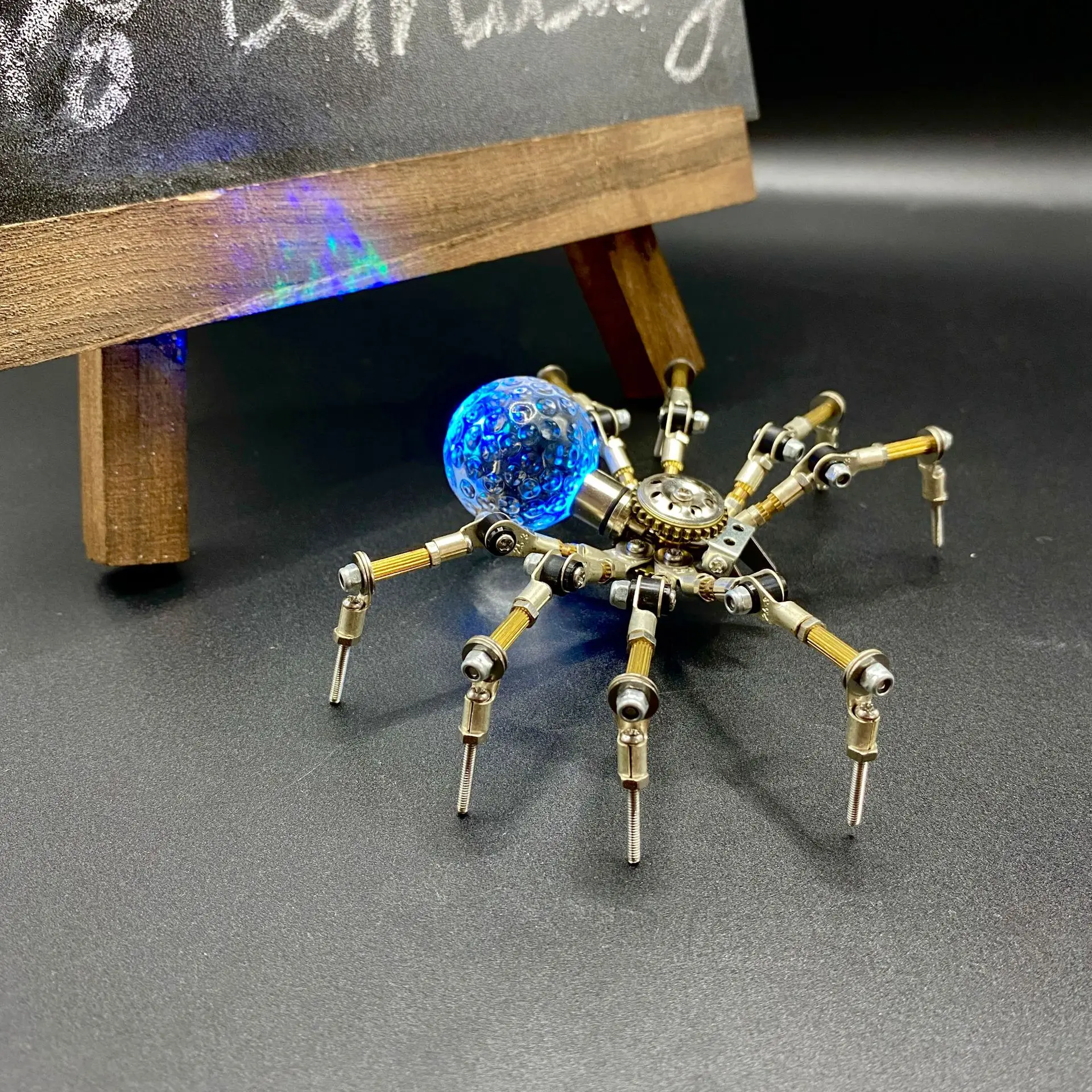 Punk mechanical luminous spider assembly model ornament gift