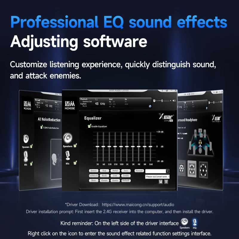 MCHOSE V9 Pro Headset met microfoon Drie modus Bluetooth Draadloze computer PC Gamer-hoofdtelefoon Accessoires V9 Pro MCHOSE