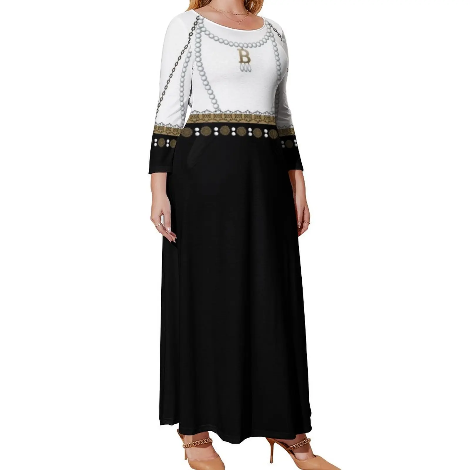 

Anne Boleyn Necklace Long Sleeved Dress long sleeve dress Women's summer long dress prom clothes