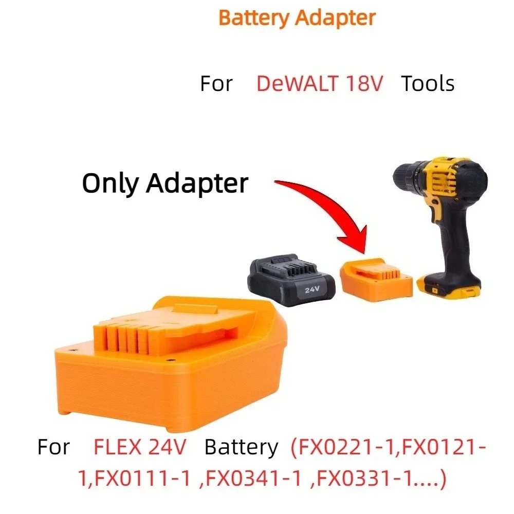 

Адаптер-преобразователь для литиевых аккумуляторов серии FLEX 24V в аксессуары для электроинструментов DeWALT 18V (только адаптер)