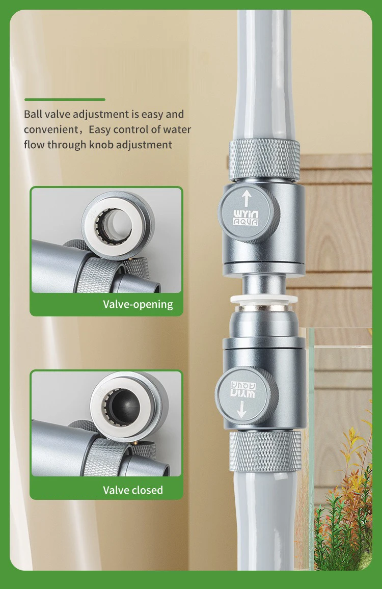 12/16mm Aquarium Einlass- und Auslass-Schnellverbinder Wasserrohr-Kugelventil-Verbindungsregler Aquariumfilter-Zubehör – Detail 7