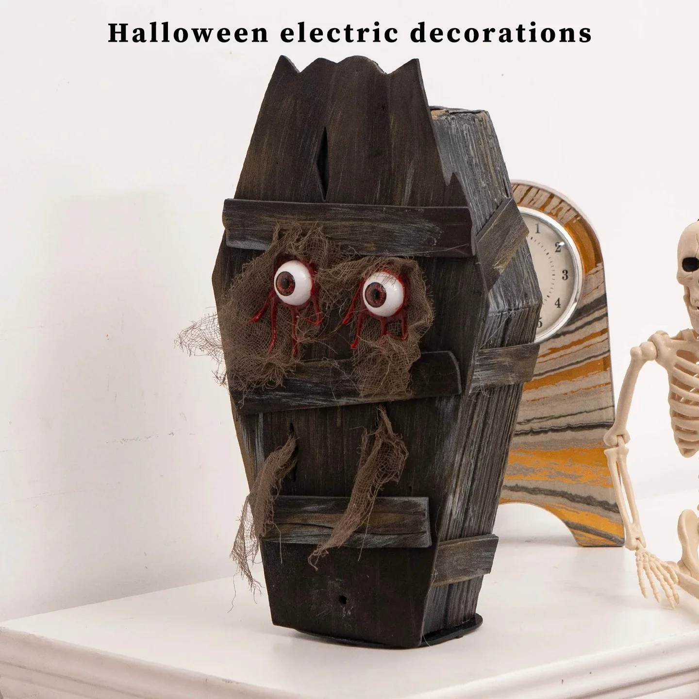 NEW Halloween Walking Coffin Decoration Prop Creative EDC Halloween Atmosphere Electric Induction Home Ornament