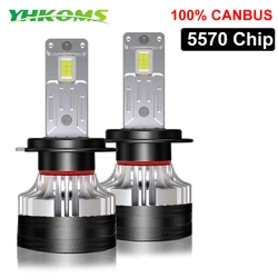 YHKOMS 자동차 헤드라이트 전구 9005 9006 자동 안개등, 300W 30000LM H7 LED H4 Canbus H1 H8 H9 H11 HB3 HB4, 6000K 12V 오류 없음