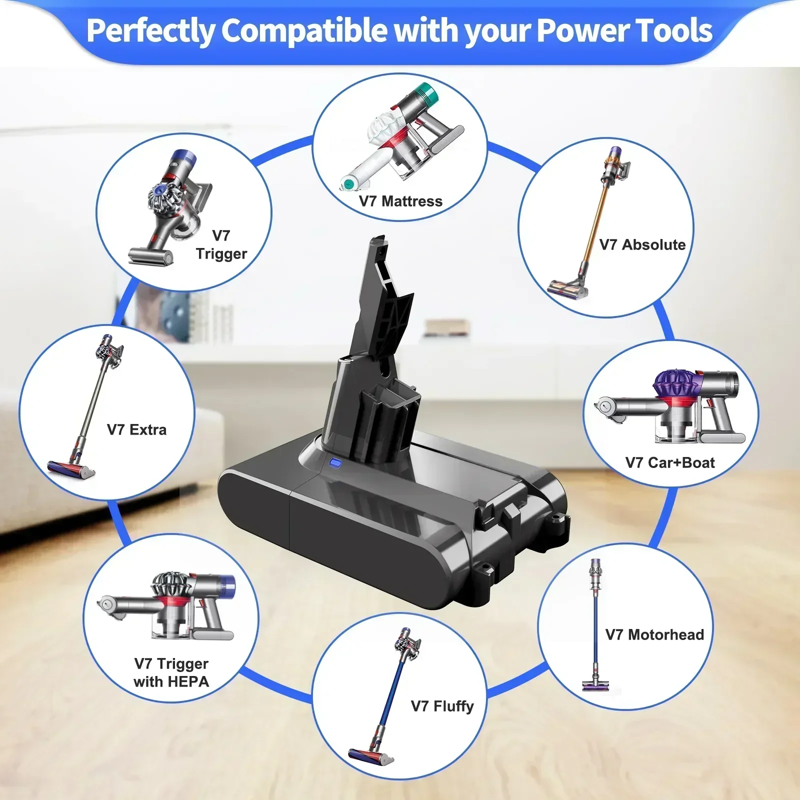 เครื่องดูดฝุ่นแบตเตอรี่ชาร์จสําหรับ Dyson V6 V7 V8 V10 11 Series SV07 SV09 SV10 SV12 DC62 Absolute Fluffy สัตว์ Pro Bateria