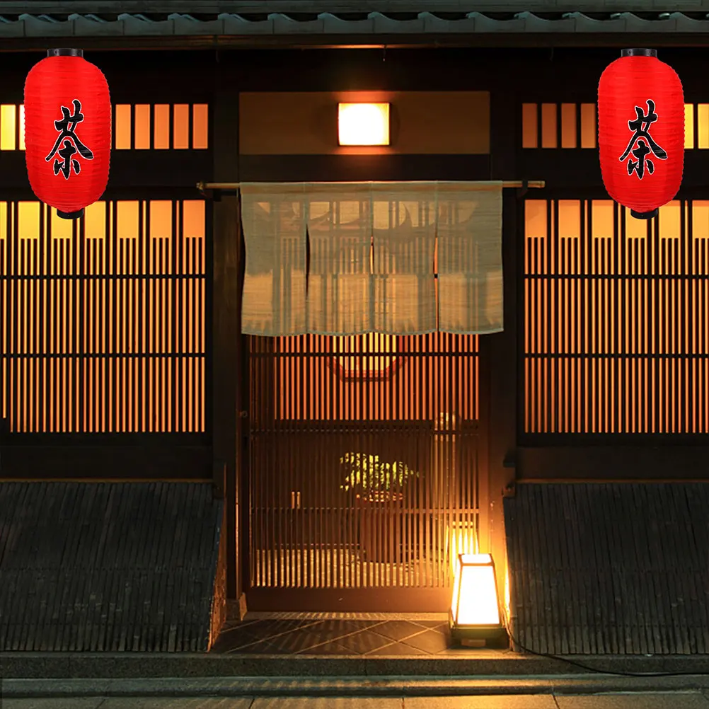 

1pc Waterproof Lantern Foldable Japanese Restaurant Decorations Traditional Cloth Hanging Lanterns Solar Lights Indoor Outdoor