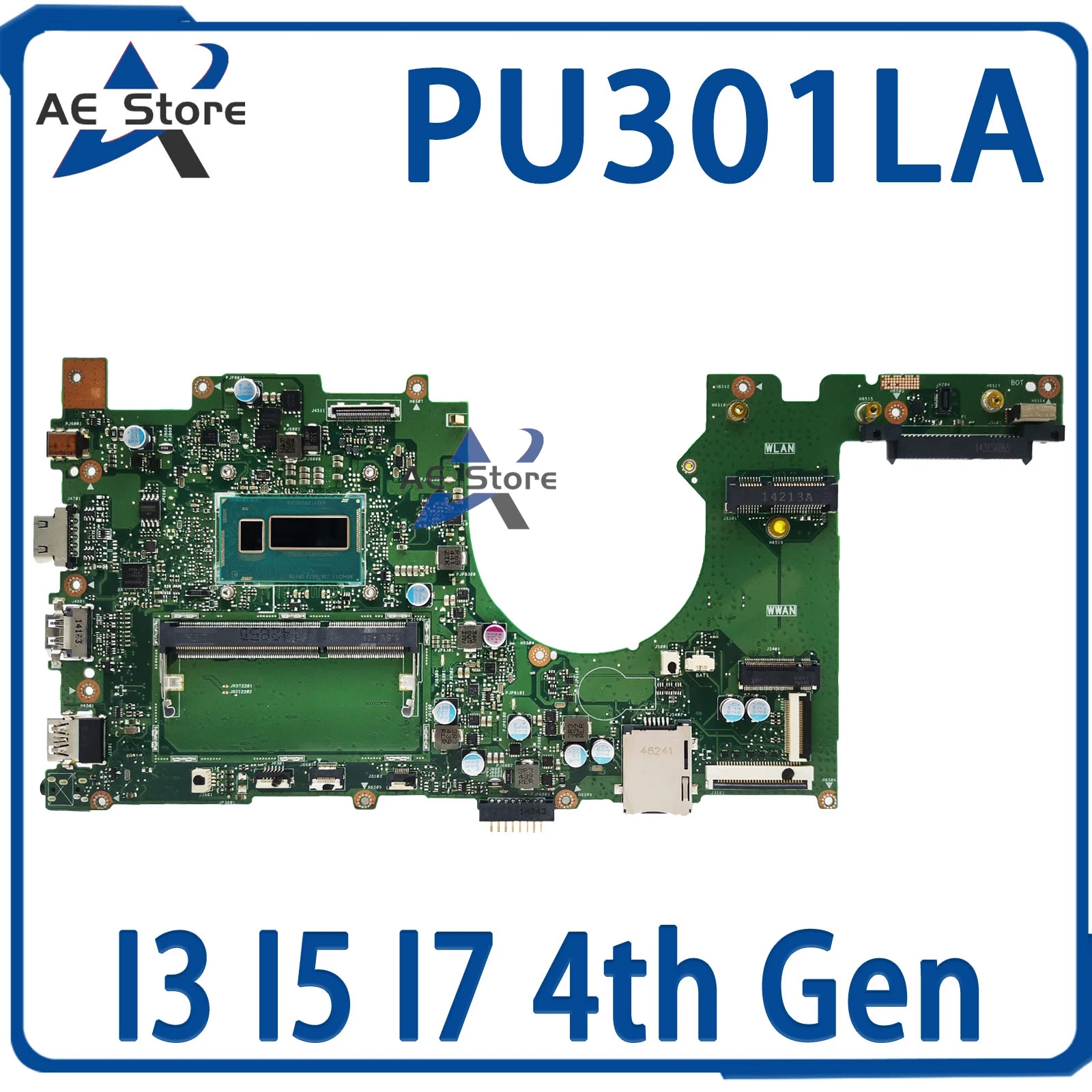 PU301L Mainboard For ASUS PRO ESSENTIAL PU301LA Pro301LA E301LA Laptop Motherboard I3 I5 I7 4th Gen DDR3L