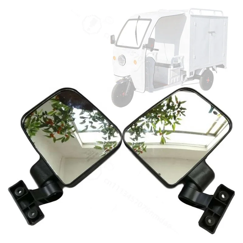 New Black ABS Plastic & Iron Rearview Mirror, Electric Tricycle Side Mirror, Replacement Accessory for Electric Three‑Wheeler