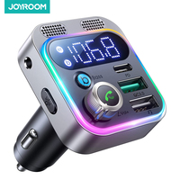 Joyroom Bluetooth 5.3 FM Transmitter for Car, [Stronger Dual Mics Deep Bass Sound] , 48W PD&QC3.0 Car Charger Bluetooth Adapter