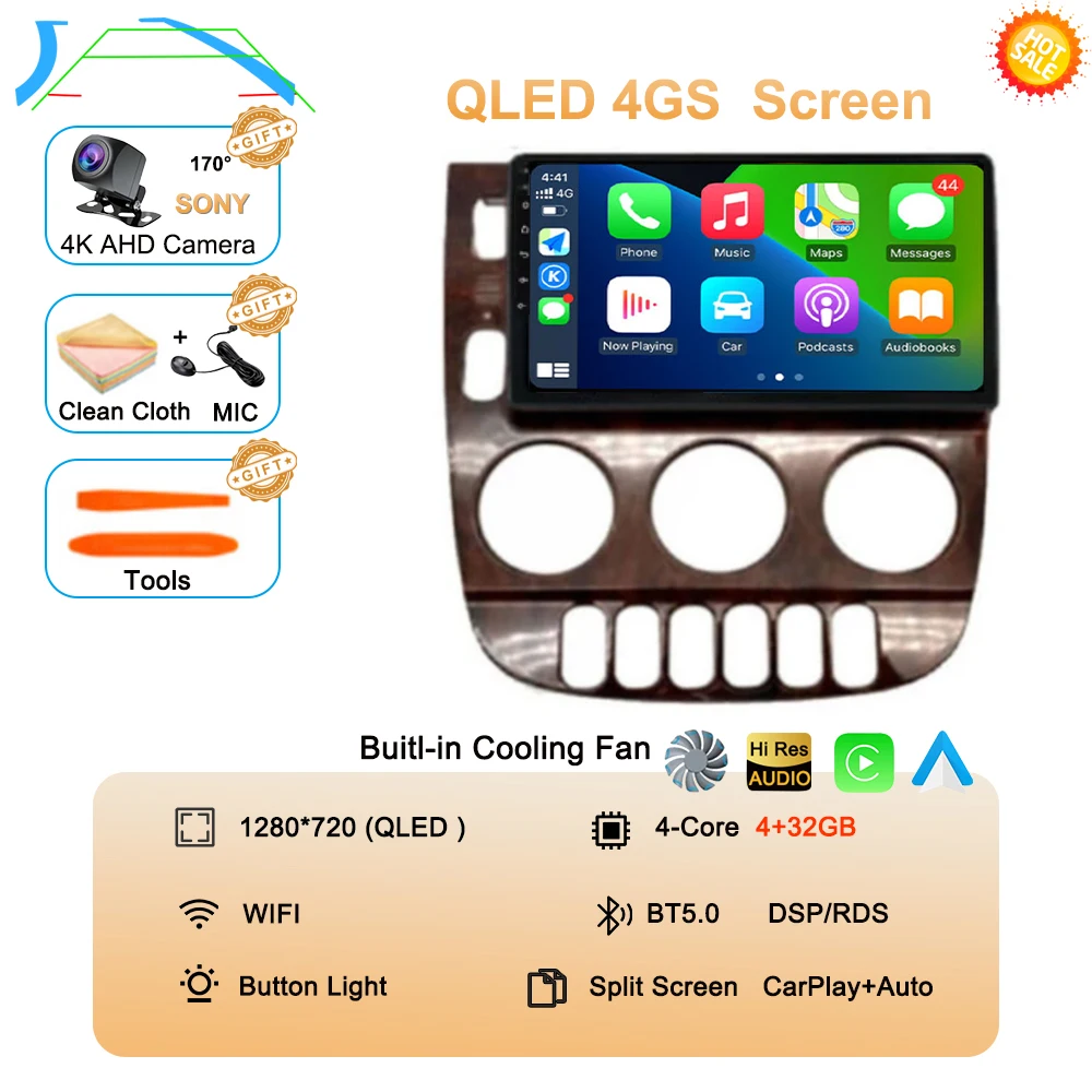 Android 15 Carplay Auto Voor Benz M-Klasse W163 ML 1997 1998 1999 2001 2002 2003 2004 2005 Autoradio multimedia Speler Stereo DSP