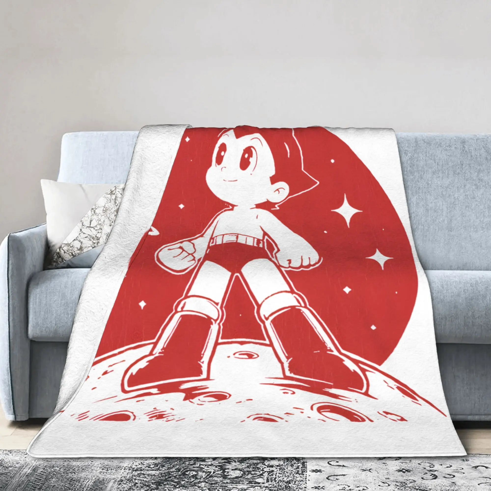 Mighty Atom Blankets Flannel Summer Air Conditioning Astroboy Astro Boy Breathable Warm Throw Blankets for Bed Couch Quilt